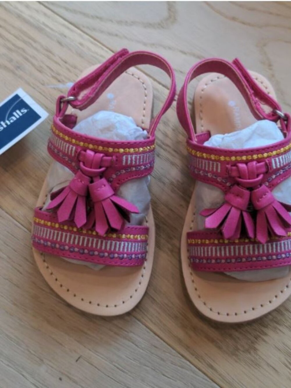 RAMPAGE GIRLS Toddler Kids Pink Strap Sandals Size 7 Tassel NWT